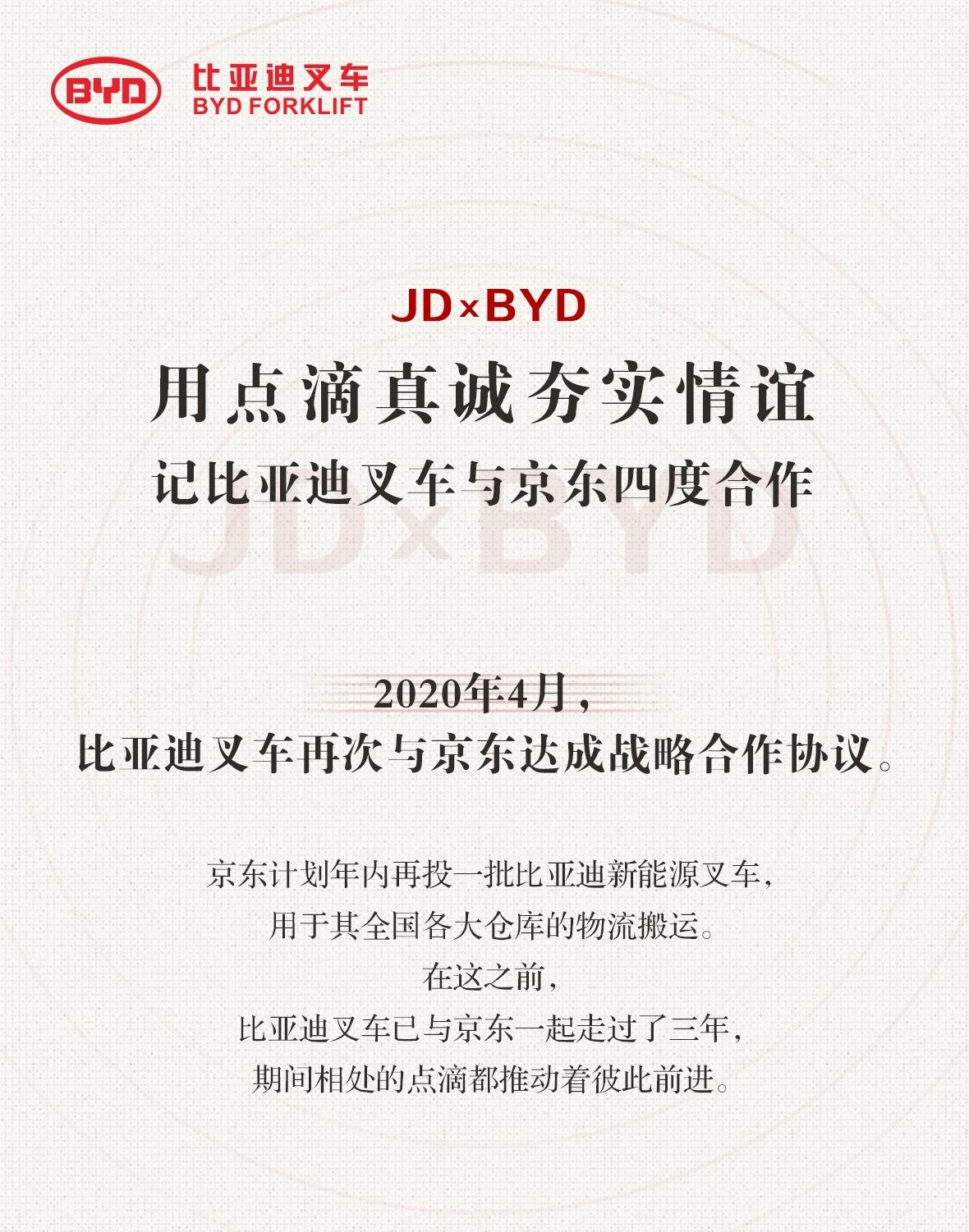 京東&比亞迪叉車(chē)再度達成戰略合作！這組CP攜手三年經(jīng)歷了什么？